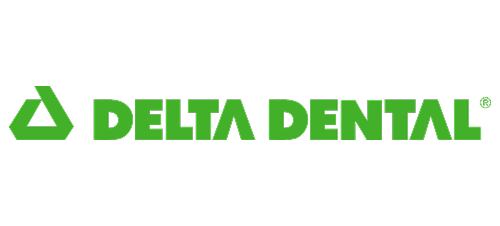 Delta Dental logo with green triangular symbol and company name in bold green text.
