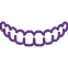 Purple smiling mouth with teeth illustration for dental wellness website