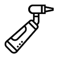 Dental drill tool icon representing dental equipment and procedures for oral care treatment.